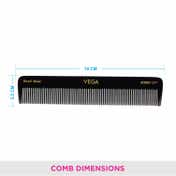 Vega Dressing Hair Comb for Men and Women Black Pack of 2 (VC2HMBC-117) (30 g)