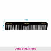 Vega Graduated Dressing Hair Comb for Men and Women Black Pack of 2 (VC2HMBC-118) (30 g)