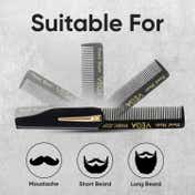 Vega Beard Comb for Men Style your Beard Pocket size Comb Pack of 2 (VC2HMBC-222F) (23 g)