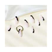 Gush Beauty Nailed It Reusable Luxury Press On Nails - Noir Swirl- Medium to Long Almond (8 pcs)