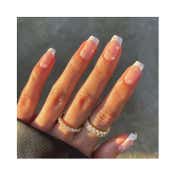 Gush Beauty Nailed It Reusable Luxury Press On Nails - French Gems - Medium Square (8 pcs)