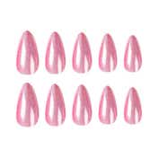 Gush Beauty Nailed It Reusable Luxury Press On Nails - Barbie Pink Chrome - Medium Almond (8 pcs)