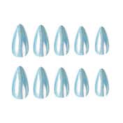 Gush Beauty Nailed It Reusable Luxury Press On Nails - Baby Blue Chrome - Medium Almond (8 pcs)