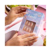 Gush Beauty Nailed It Reusable Luxury Press On Nails - Shimmery French Tips - Medium Round (8 pcs)