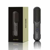 Tash Hair Twirl Automatic Cordless Hair Curler (Onyx) & Glide Hair Straightener Brush (Noir) Combo
