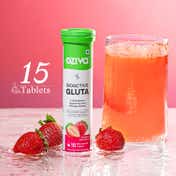 Oziva Bioactive Gluta Fizzy Tablets for Skin Radiance- Strawberry Swirl Pack of 2 Combo (30 tablets)