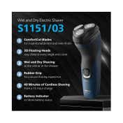 Philips S1151-03 Cordless Electric Shaver (1 pc)