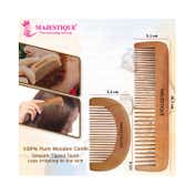 Majestique Handmade Wood Detangling and Long Hair Grooming Comb Set (2 pcs)