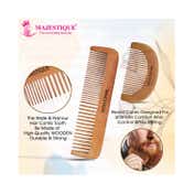 Majestique Handmade Wood Detangling and Long Hair Grooming Comb Set (2 pcs)