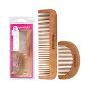 Majestique Handmade Wood Detangling and Long Hair Grooming Comb Set (2 pcs)