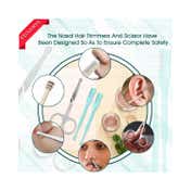 Majestique Nasal Hair Trimmers with Safety Scissor Nose and Ears Grooming Kit (3 pcs)