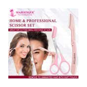 Majestique Eyebrow Trimmer Scissors with Folding Facial Razors (3 pcs)