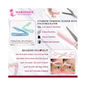 Majestique Eyebrow Trimmer Scissors with Folding Facial Razors (3 pcs)