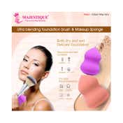 Majestique Foundation Brush with Dual-Use Blender Sponge (2 pcs)
