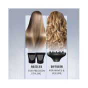 VEGA Professional Pro Dry 2000 Watts Hair Dryer with Diffuser & Nozzle Attachments (VPVHD-13)