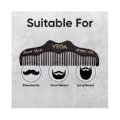 Vega Groom your Beard Pocket-Size Beard- Moustache Comb For Men (HMBC-196)