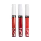 Makeup Revolution Relove Supermatte Liquid Lip Set - Heat (3 pcs)
