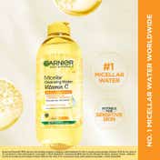 Garnier Vitamin C Micellar Cleansing Water for Bright Skin Remove 100% Dirt (400 ml)