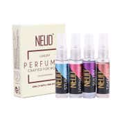 NEUD Luxury Perfume Long Lasting EDP (Fruity, Rose, Musk, Green Apple) Gift Set for Women (4 pcs)