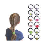 Majestique Smiley Star Rubber Bands for Baby Hair Ties Elastic Ponytail Holders Best Gift (12 pcs)