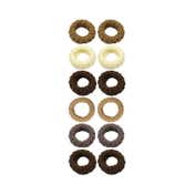 Majestique Soft Cotton Stretchable Rubber Band Hair Ties Ponytail Holder (12 pcs)
