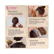 Majestique Soft Cotton Stretchable Rubber Band Hair Ties Ponytail Holder (12 pcs)