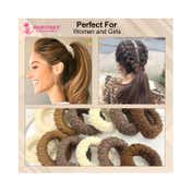 Majestique Soft Cotton Stretchable Rubber Band Hair Ties Ponytail Holder (12 pcs)