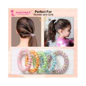 Majestique Spiral Hair Ties for Thick Hair Elastic No Crease Hair Coils Ponytail Holders (5 pcs)