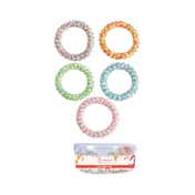 Majestique Spiral Hair Ties for Thick Hair Elastic No Crease Hair Coils Ponytail Holders (5 pcs)