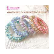 Majestique Spiral Hair Ties for Thick Hair Elastic No Crease Hair Coils Ponytail Holders (5 pcs)