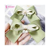 Majestique Satin Silk Layered Hair Bow Embellished Clip and Hair Scrunchies Combo (2 pcs)