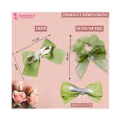 Majestique Satin Silk Layered Hair Bow Embellished Clip and Hair Scrunchies Combo (2 pcs)