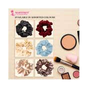 Majestique Satin Silk Scrunchies Hair Accessories Hair Ties for Women and Girl Best Gift (4 pcs)