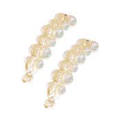 Majestique Stylish White Pearl Banana Clips Ponytail Holder Hair Clutchers (2 pcs)