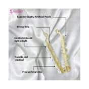 Majestique Stylish White Pearl Banana Clips Ponytail Holder Hair Clutchers (2 pcs)