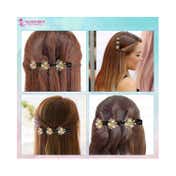 Majestique Stylish Pearl Braid Duckbill Clips Styling Hair Pins Crystal Stone (2 pcs)