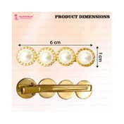 Majestique Stylish Pearl Golden Metal Korean Fancy Hair Pins (5 pcs)