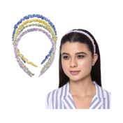 Majestique Headband Satin Silk Twine Beautiful Fancy Hair Band Color May Vary (4 pcs)