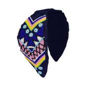 Majestique Cotton Floral Printed Embroidered Embellished Fabric Hair Accessories Band