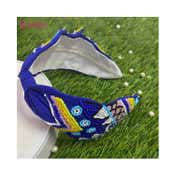 Majestique Cotton Floral Printed Embroidered Embellished Fabric Hair Accessories Band