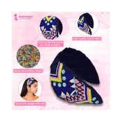 Majestique Cotton Floral Printed Embroidered Embellished Fabric Hair Accessories Band