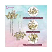 Majestique Flower Hair Clips Accessories Crystal Rhinestone Bridal Pin (2 pcs)