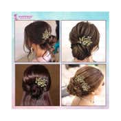 Majestique Flower Hair Clips Accessories Crystal Rhinestone Bridal Pin (2 pcs)