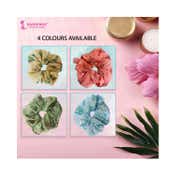 Majestique Georgette Hair Ties Scrunchies Elastics Leaf Print Bands (2 pcs)