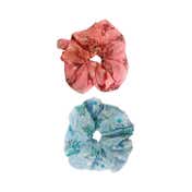 Majestique Georgette Hair Ties Scrunchies Elastics Leaf Print Bands (2 pcs)