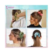 Majestique Georgette Hair Ties Scrunchies Elastics Leaf Print Bands (2 pcs)