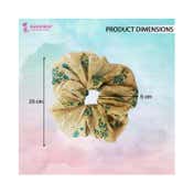 Majestique Georgette Hair Ties Scrunchies Elastics Leaf Print Bands (2 pcs)