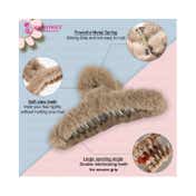 Majestique Soft Faux Fleece Fur Large Hair Clutcher Hair Claw Clips (3 pcs)