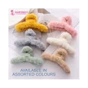 Majestique Soft Faux Fleece Fur Large Hair Clutcher Hair Claw Clips (3 pcs)