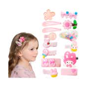 Majestique Multi Shape Hair Clips Set Baby Hairpin for Girls Cute Design Hair Accessories (14 pcs)